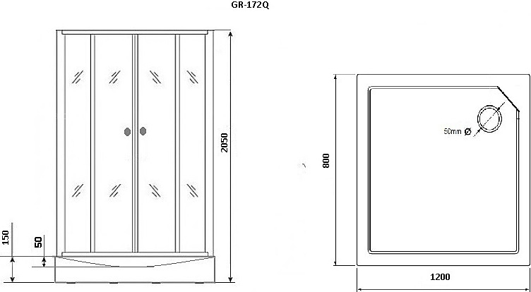 Душевая кабина Grossman GR172QR 120x80 R