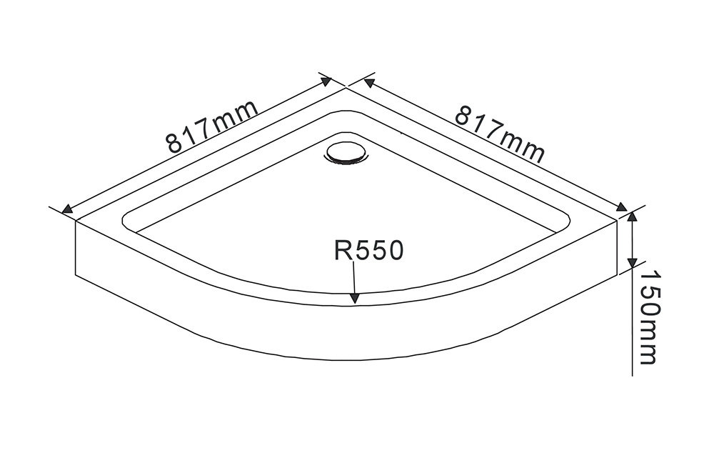 Поддон для душа Rush Devon DE-R80 80x80 четверть круга