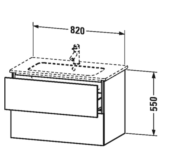 Мебель для ванной Duravit L-Cube 83 2 ящика белый