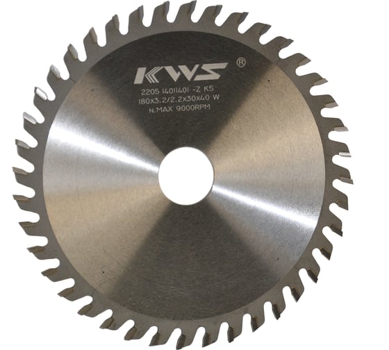 Пильный диск KWS 180х30х3.2х40T W K5 01.TYJ.05.1803032040W