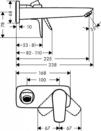 Смеситель для раковины Hansgrohe Talis E 71734140 бронза