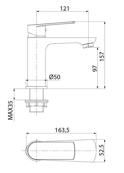 Смеситель для раковины Iddis Plank PLASB00i01 хром