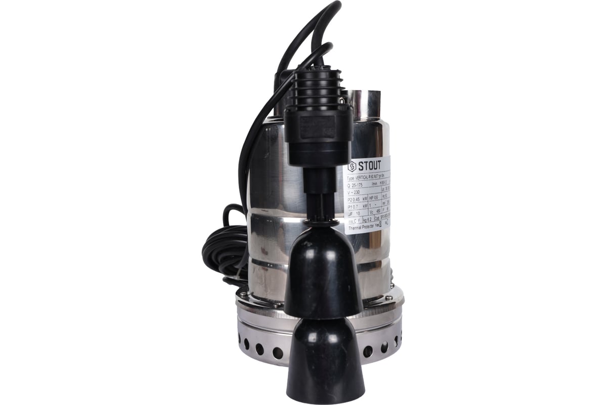 Дренажный насос с вертикальным поплавком STOUT Spd-0003-200450 RG0091CN918568