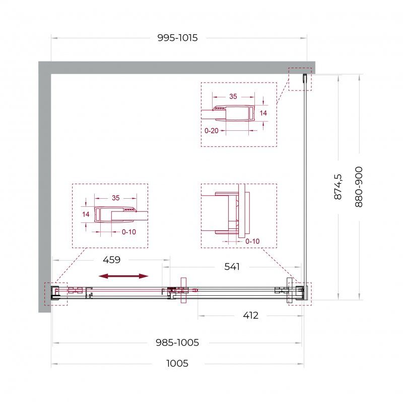 Душевой уголок BelBagno SOFT_CLOSE-1-AH-1-100/90-C-GM 100x90 прозрачный, оружейная сталь Душевой уголок BelBagno SOFT_CLOSE-1-AH-1-100/90-C-GM 100x90 прозрачный, оружейная сталь
