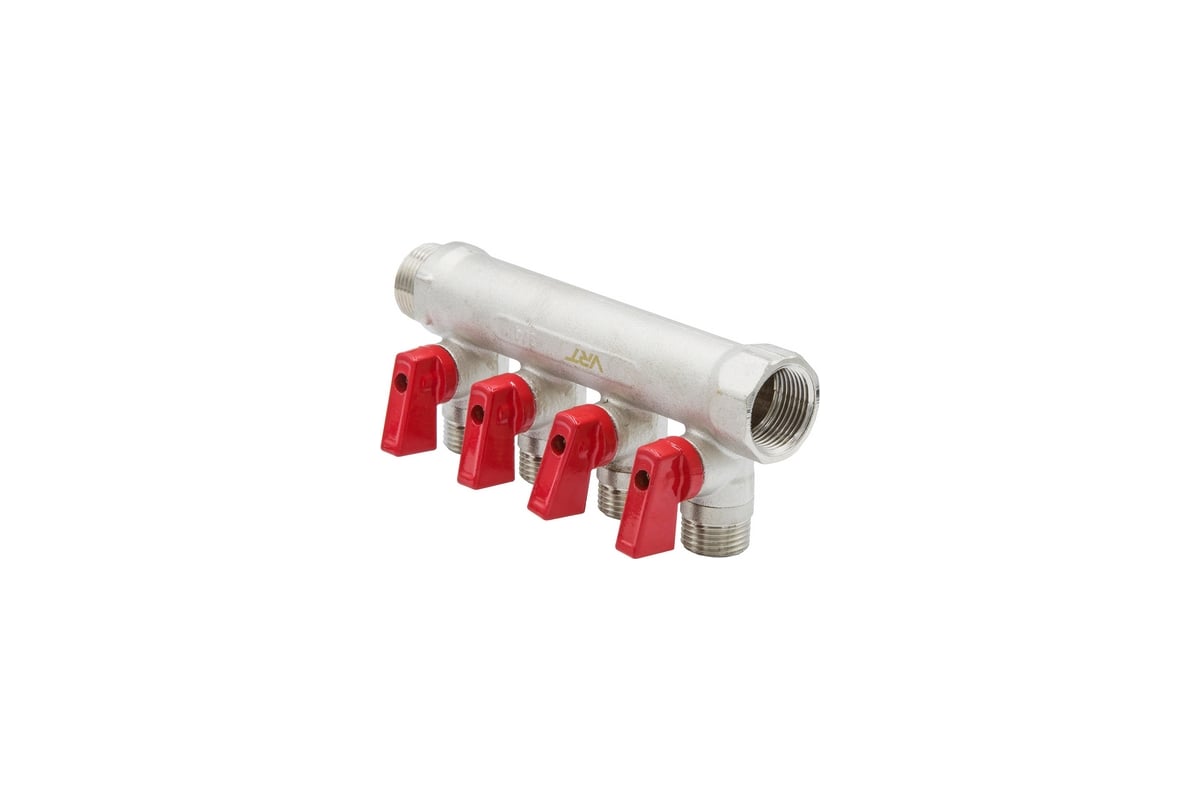 Коллектор VRT 3/4"x1/2", с отсечными кранами, 4 выхода 531863
