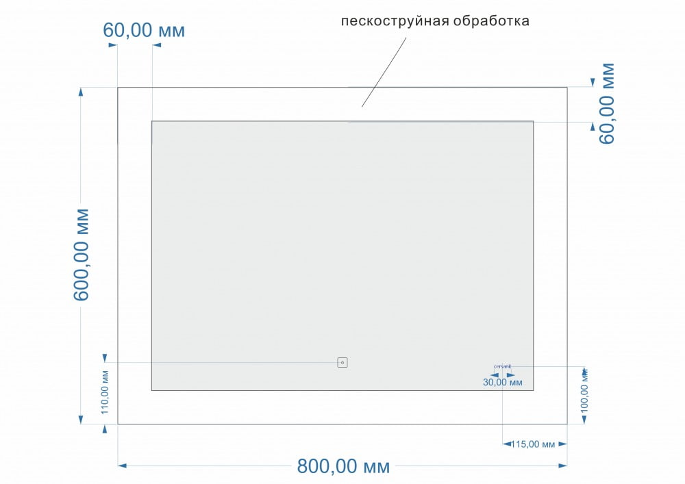 Зеркало Cersanit Design 80 80x60 см с функцией антипар