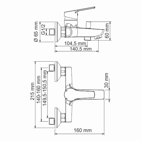 Смеситель для ванны WasserKRAFT Rhin 4401