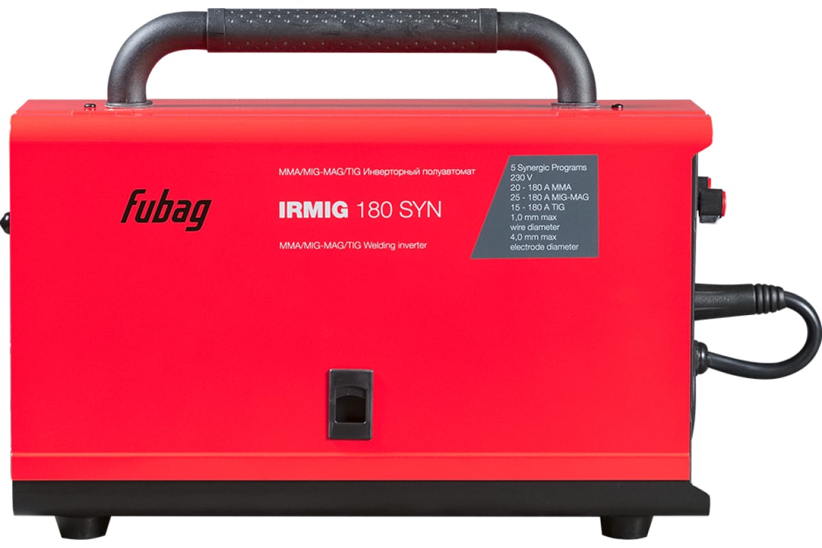 Сварочный полуавтомат Fubag IRMIG 180 SYN с горелкой 250А в комплекте 8641809, + Маска сварщика Хамелеон IR 9-13N S 38072, + Сварочные краги на подкладке красные FWGN 10R 641180 8641809.4