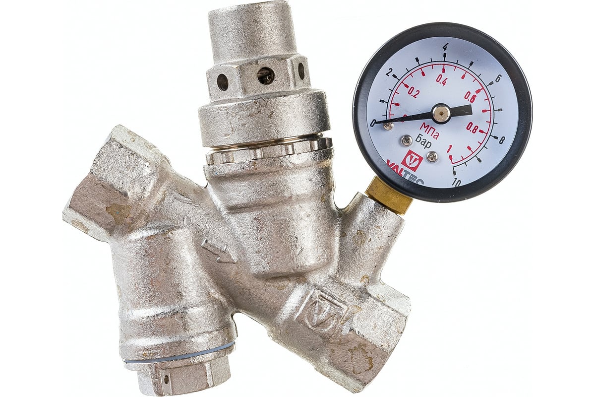 Комплект Valtec _6 VI7 Водосчетчик универсальный с импульсным выходом 1/2 VLF-15U-I + Редуктор давления с фильтром и манометром, от 2 до 5 бар 1/2 VT.082.N.04 VT.VI7.K6.VLFI.082