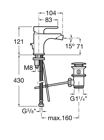 Смеситель для биде Roca L20 5A6A09C0M