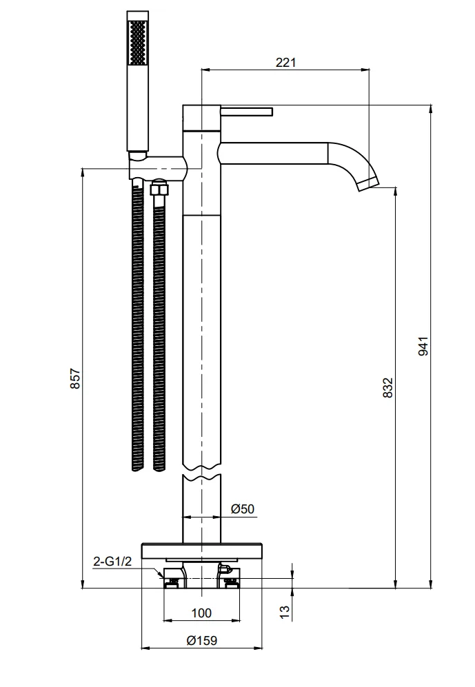 Напольный смеситель AQUAme Siena AQM6218