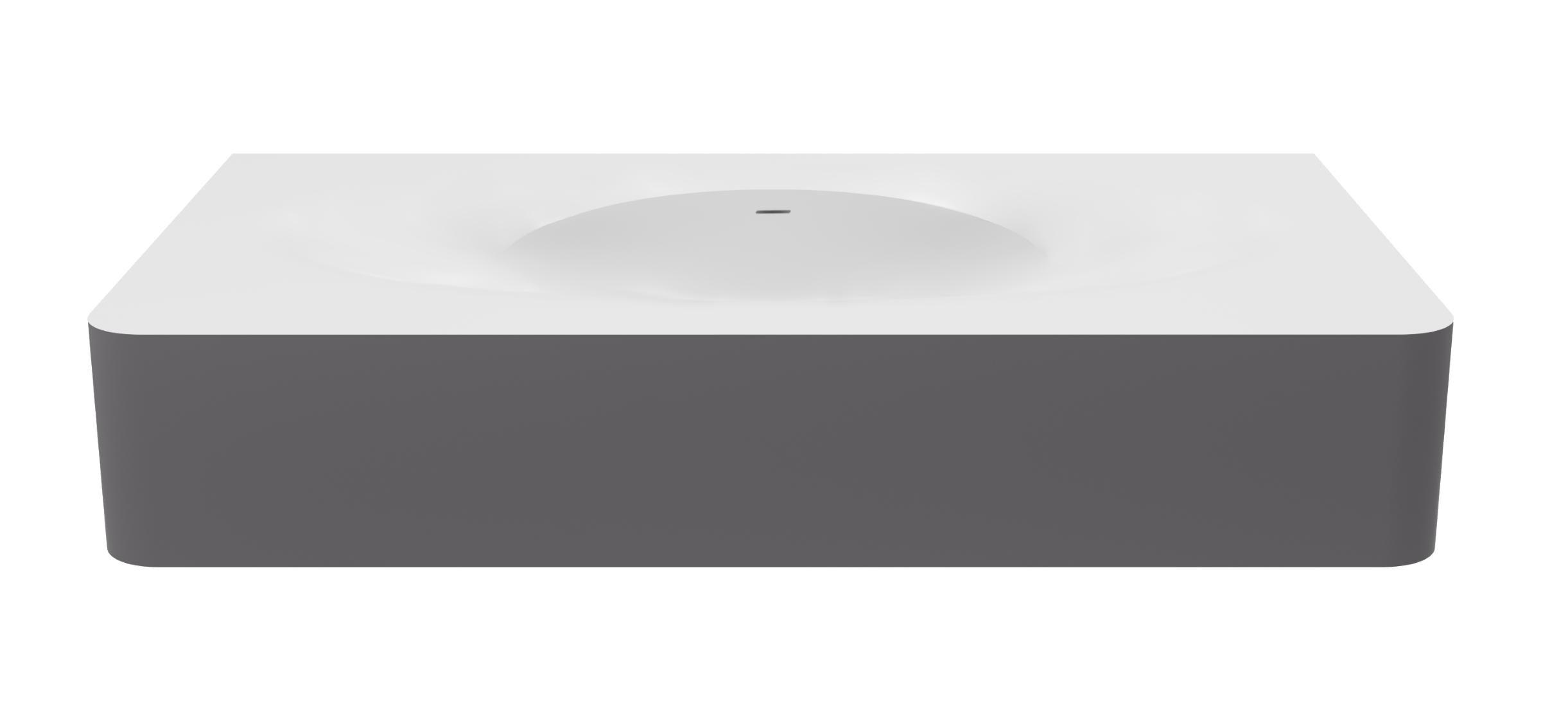 Раковина Vincea Caprise VCB-4CA100MWG 100 см, Corian, белый матовый/серый матовый