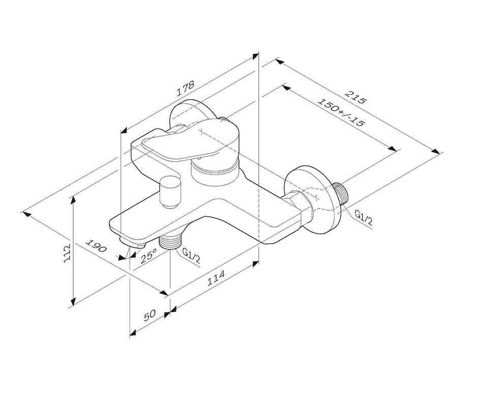 Смеситель для ванны Am.Pm X-Joy F85A10033 белый матовый