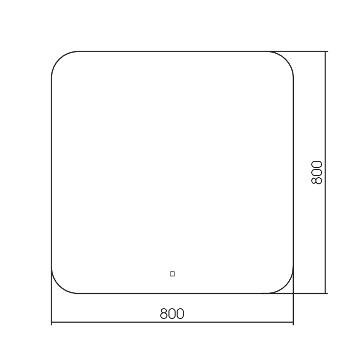 Зеркало Art&Max Modica 80x80 с подсветкой, AM-Mod-800-800-DS-F