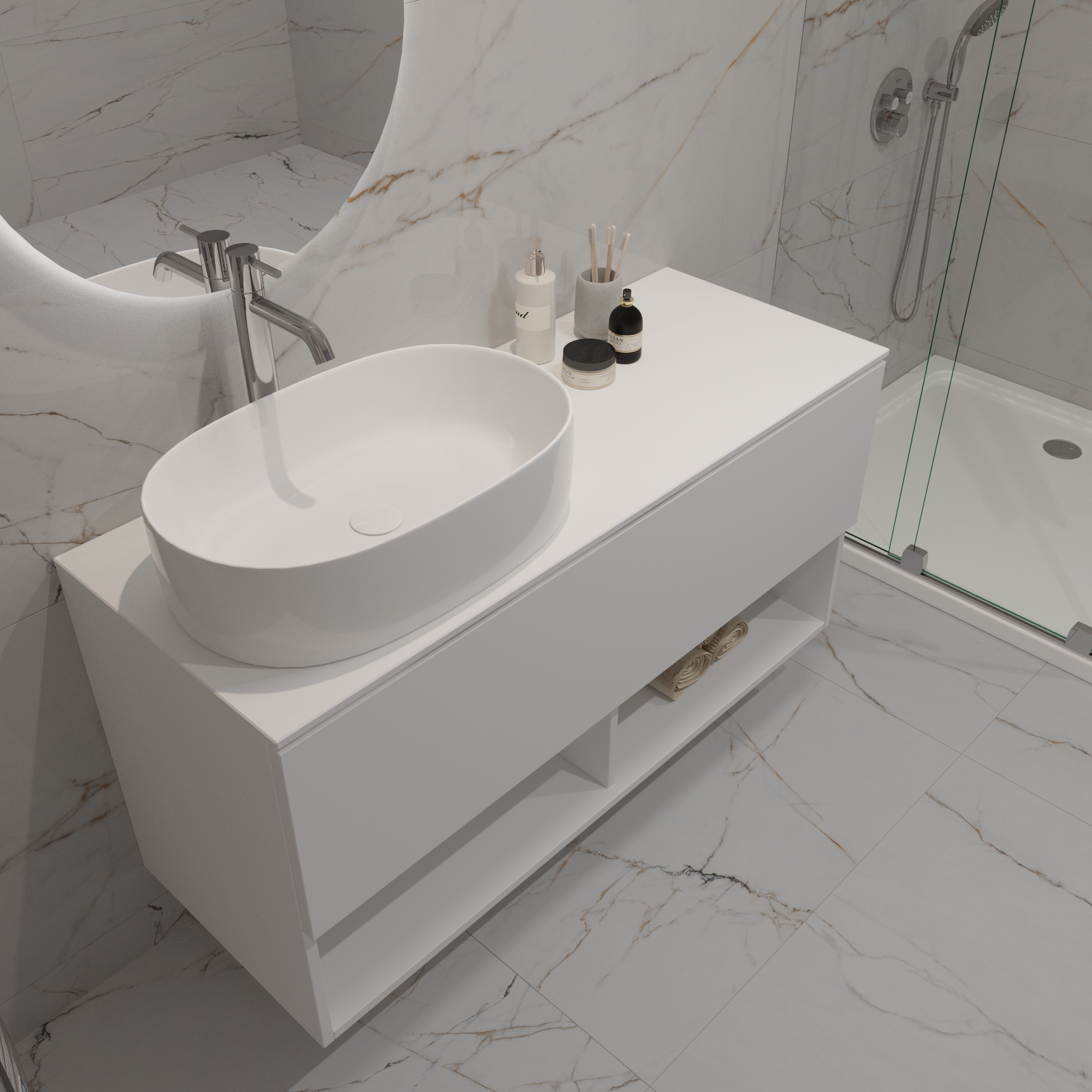 Раковина ЗОВ Oliveeka 9025 55.5x34.5 см белый