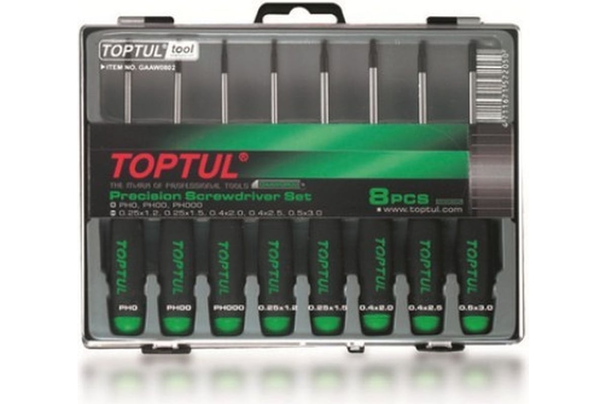 Набор отверток для точных работ Toptul SL, PH 8 шт. GAAW0802