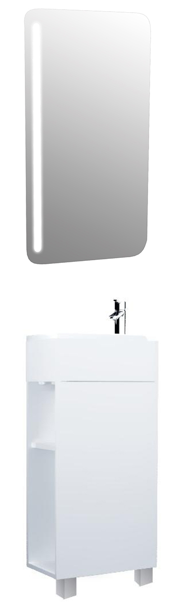 Мебель для ванной 1MarKa Laura 40 см напольная, правая, белый