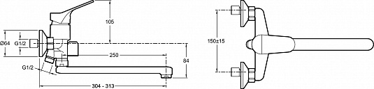 Смеситель для ванны Jacob Delafon Brive E78117-CP