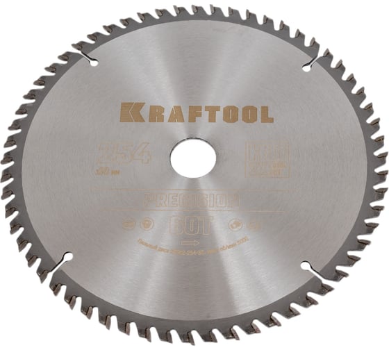 Диск пильный по дереву Kraftool Precission 254x30 мм, 60Т 36952-254-30