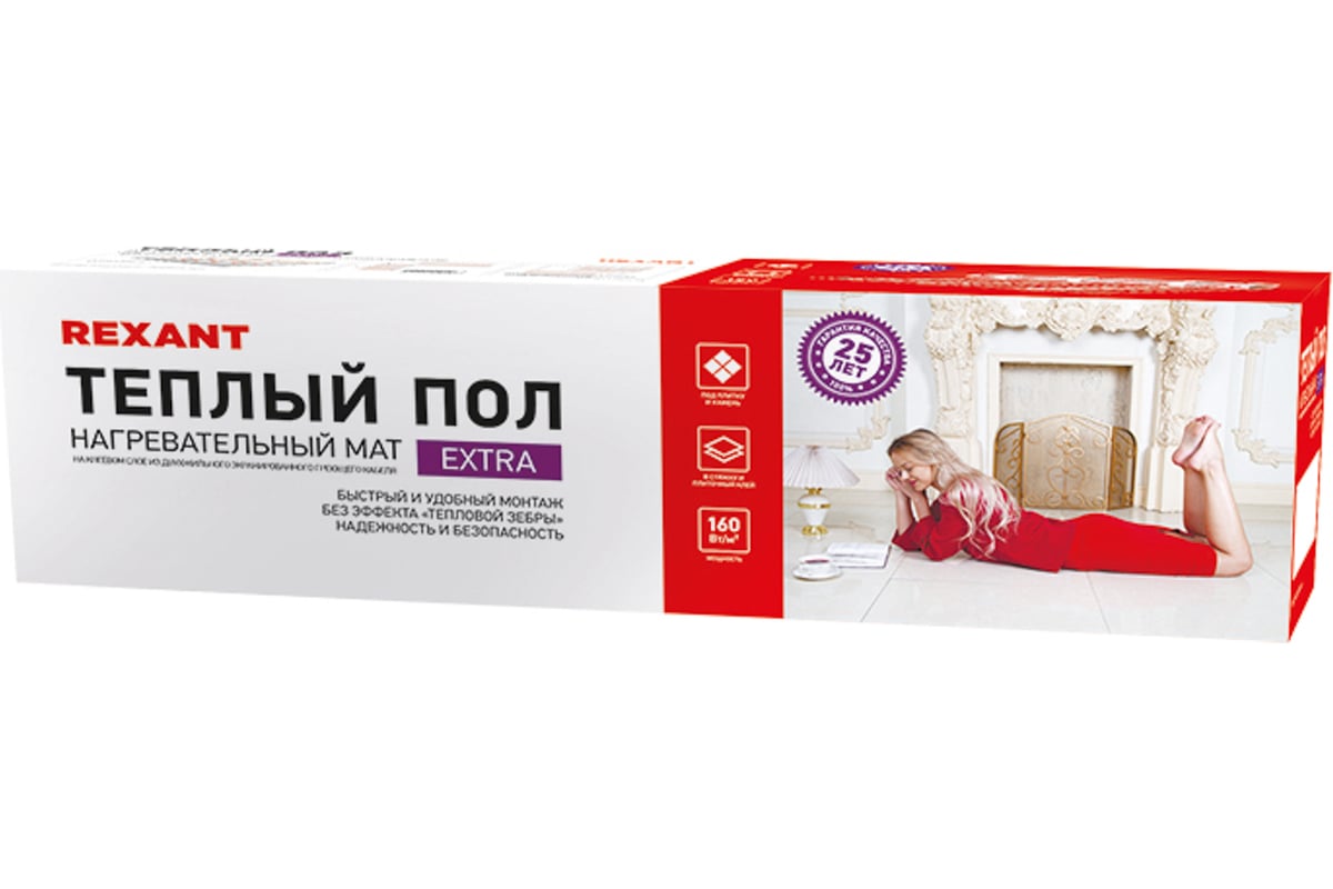 Нагревательный мат Rexant Extra, 7м² (0,5x14,0 м), 1120Вт 51-0514