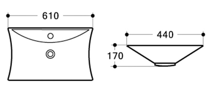 Раковина CeramaLux N 9111 61 см