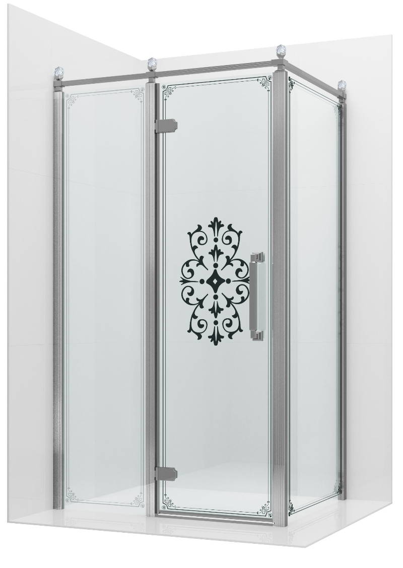 Душевой уголок Ambassador Royal 120x90 18015111-L прозрачный с рисунком, хром