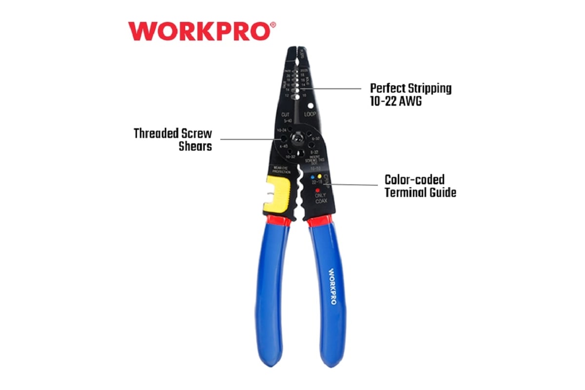 Многофункциональные обжимные клещи WORKPRO 210 мм WP291009