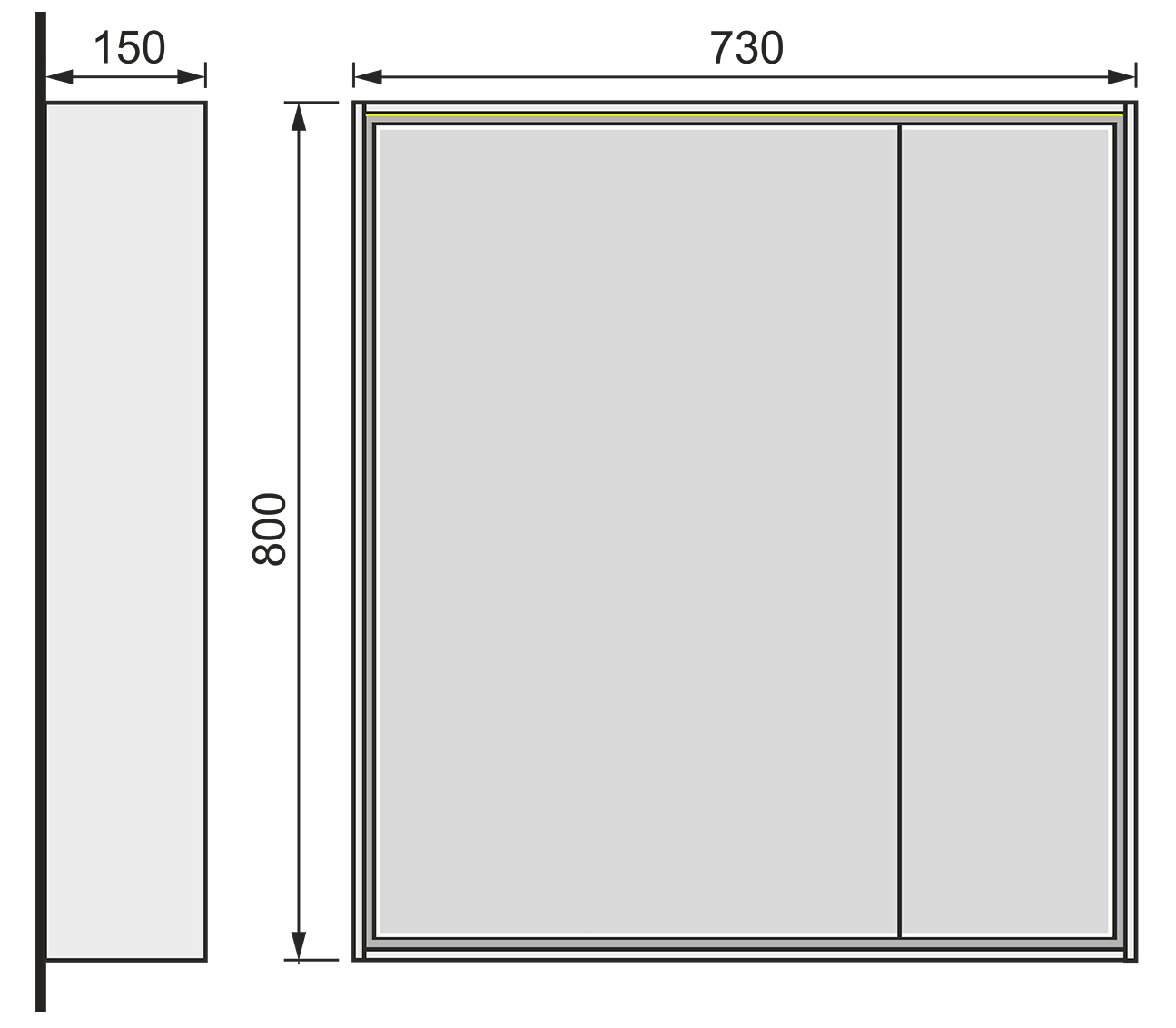 Зеркальный шкаф Raval Frame 75 см Fra.03.75/DT дуб трюфель