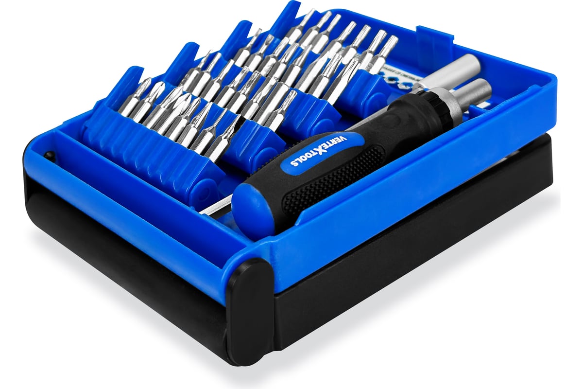 Отвертка универсальная со сменными вставками Vertextools 33шт 0061-33