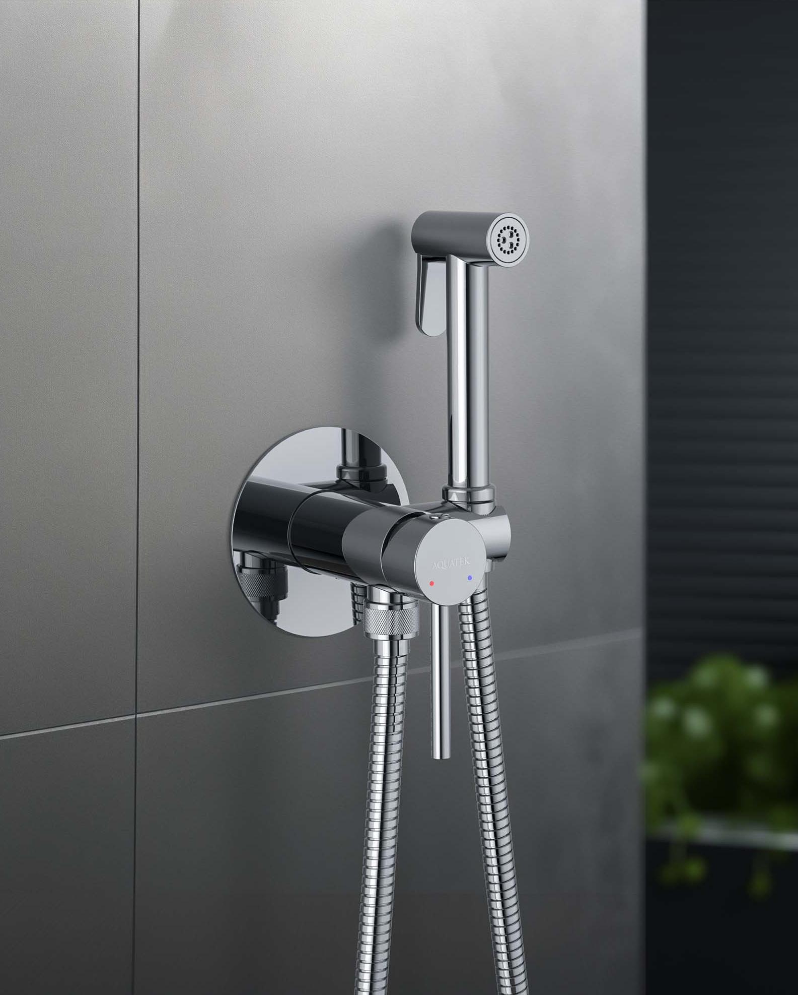 Смеситель Aquatek Европа AQ1021CR с гигиеническим душем, хром