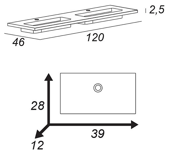 Мебель для ванной Cezares Urban 120 см