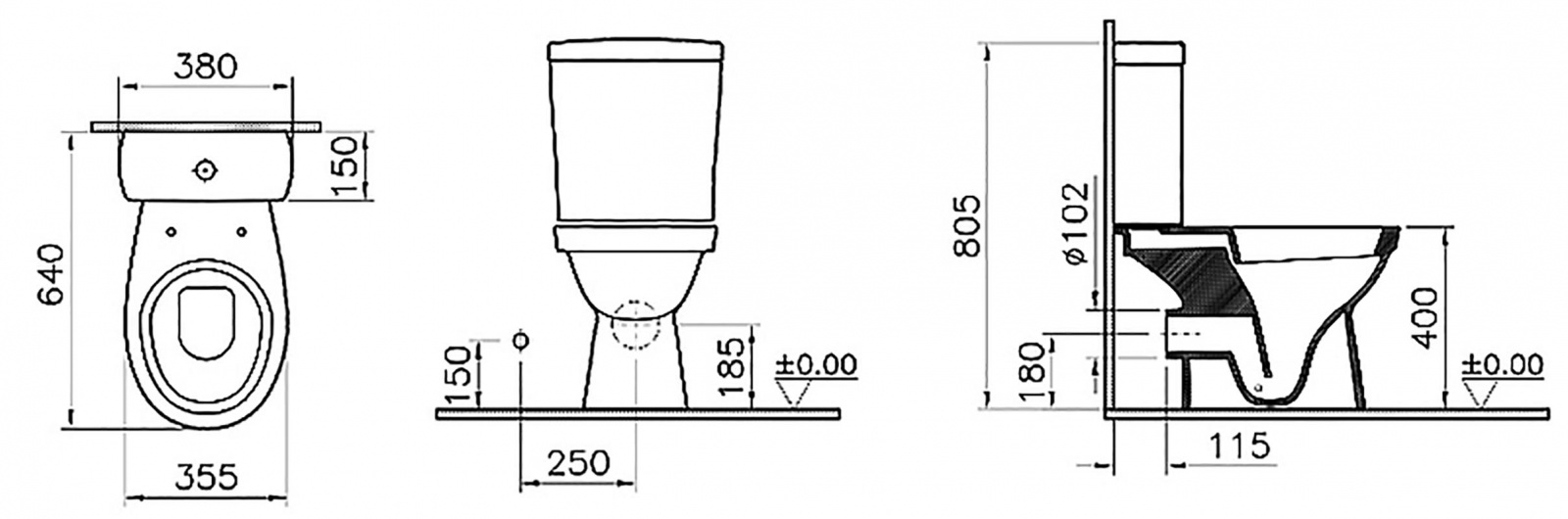 Унитаз компакт Norm Eisberg 9844B099-7204 с функцией биде