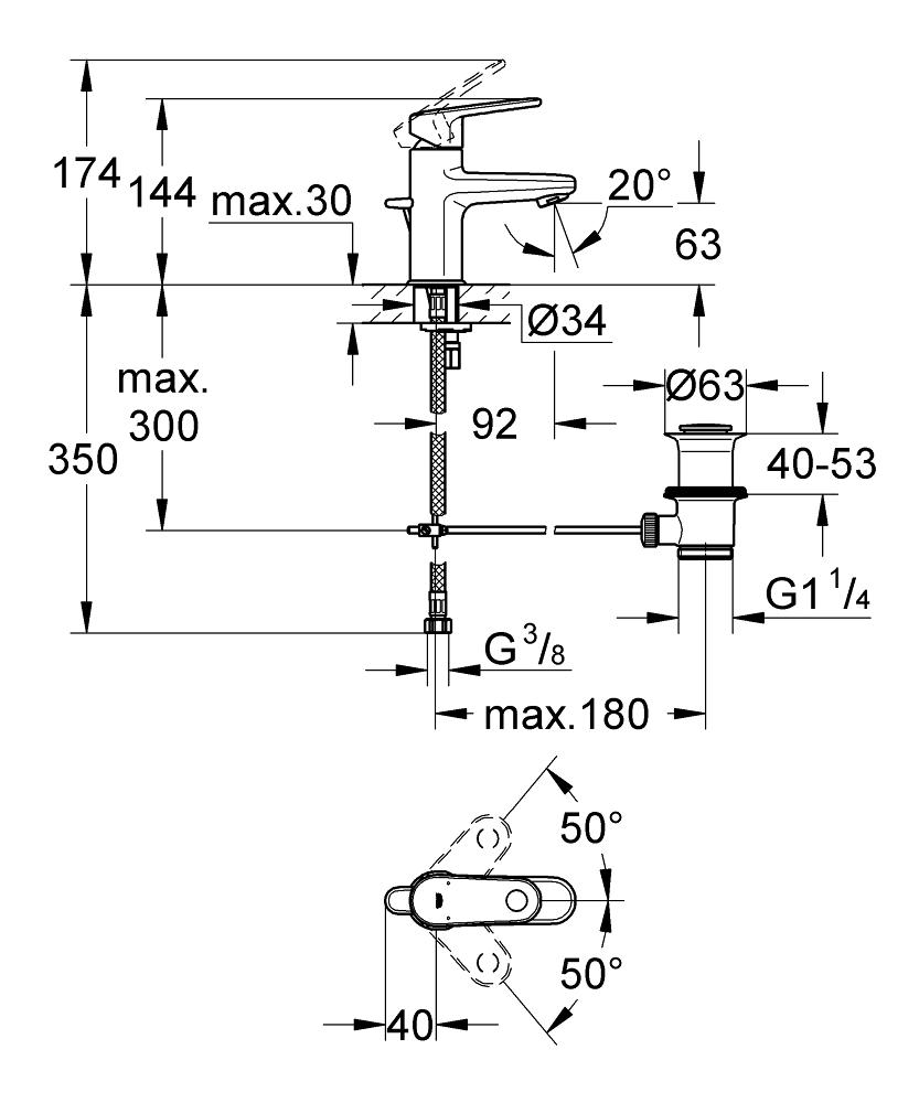 Смеситель для раковины Grohe Europlus II 33156002