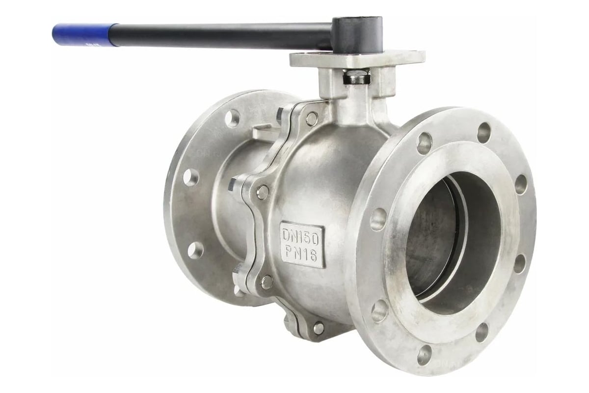 Шаровой кран DN.ru КШФП.316.200 Ду 150 Ру16 с ISO-фланцем и рукояткой D160-04822