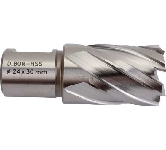 Сверло корончатое HSS по металлу (24х30/63 мм; Weldon 19) D.BOR CD-HSS-030-024-W