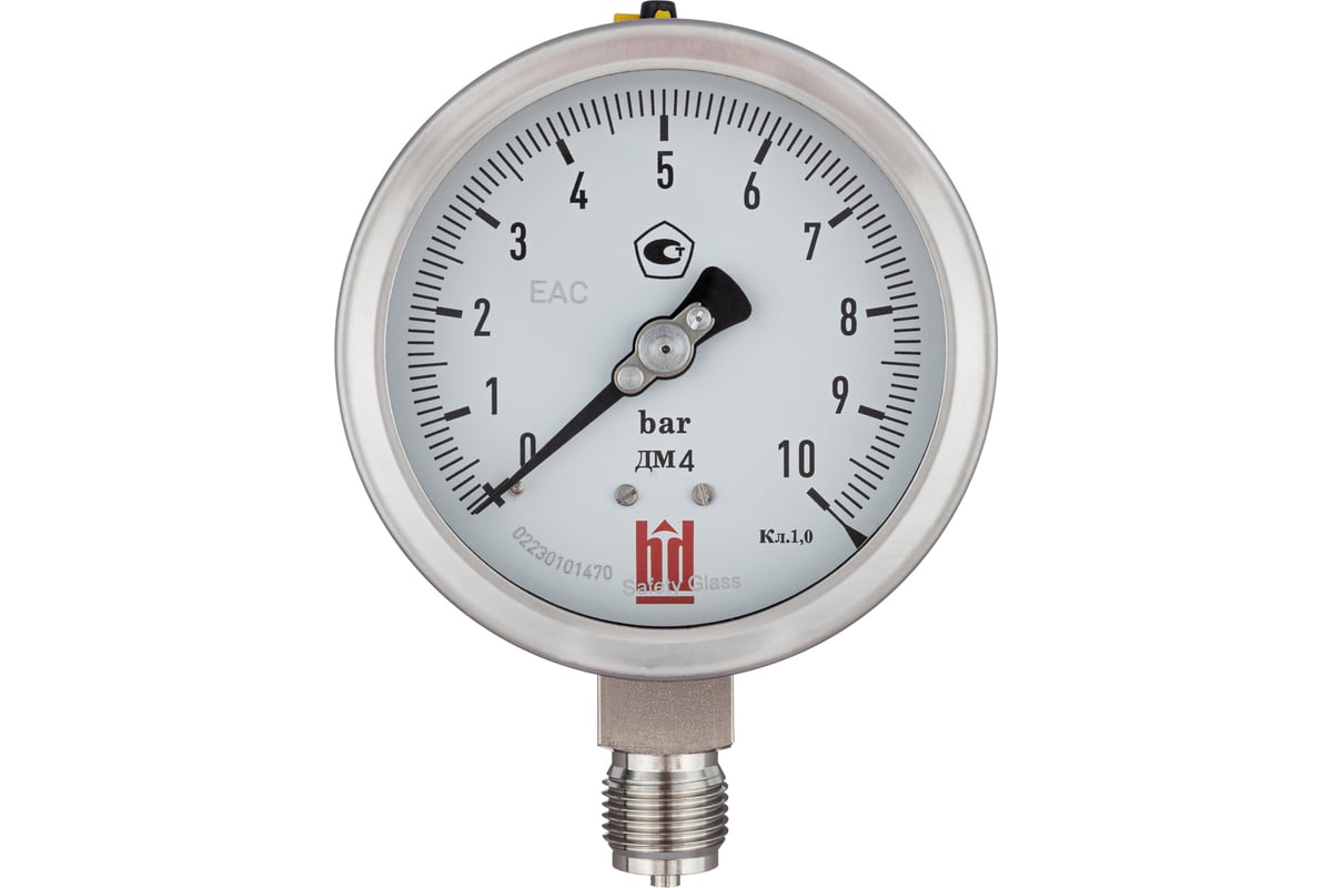 Манометр ДМ 4 100 Р (0-10) бар, кл.1.0, G1/2" BD 1154100004