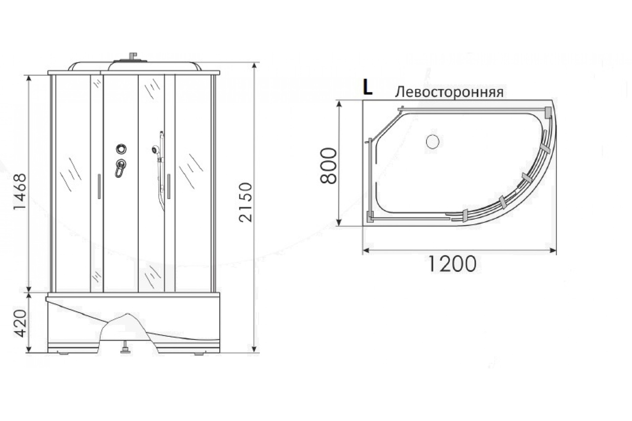 Душевая кабина Erlit Comfort ER3512TPL-C4 120x80 см