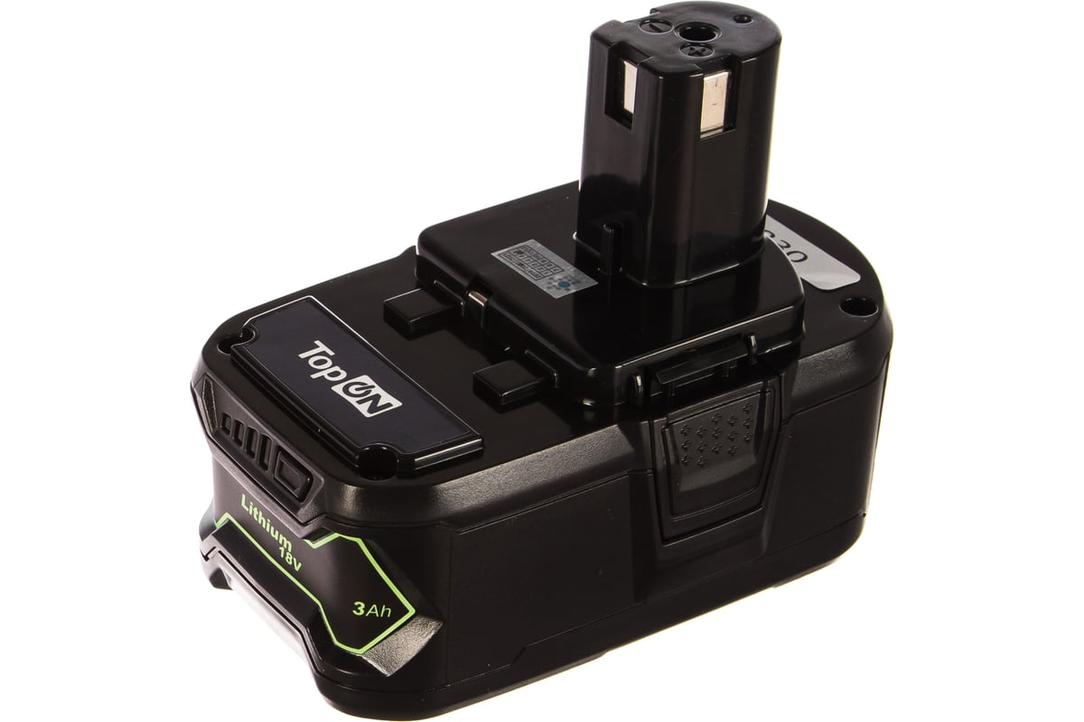 Аккумулятор для электроинструмента Ryobi (Li-Ion, 18В, 3Ач) Topon PN: RB18L30 TOP-PTGD-RY-18-3.0-Li