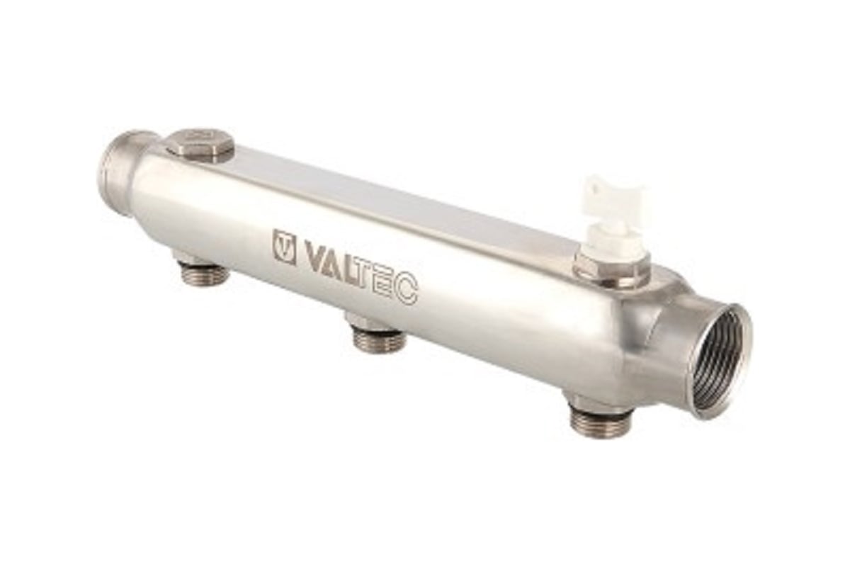 Коллектор из нержавеющей стали Valtec 100 мм, 1х7 выходов, 1/2 наружная VTc.510.SS.060407