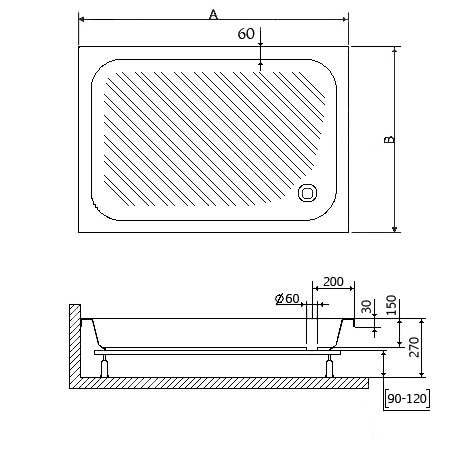 Поддон для душа RGW Acryl B/CL-S 90x120