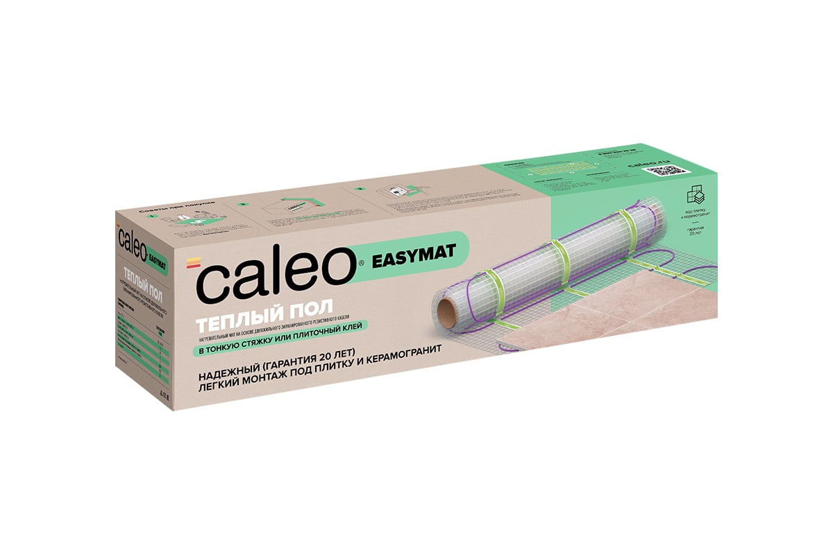 Нагревательный мат для теплого пола Caleo EASYMAT 140 Вт/м2, 0,5 м2 УП-00000382
