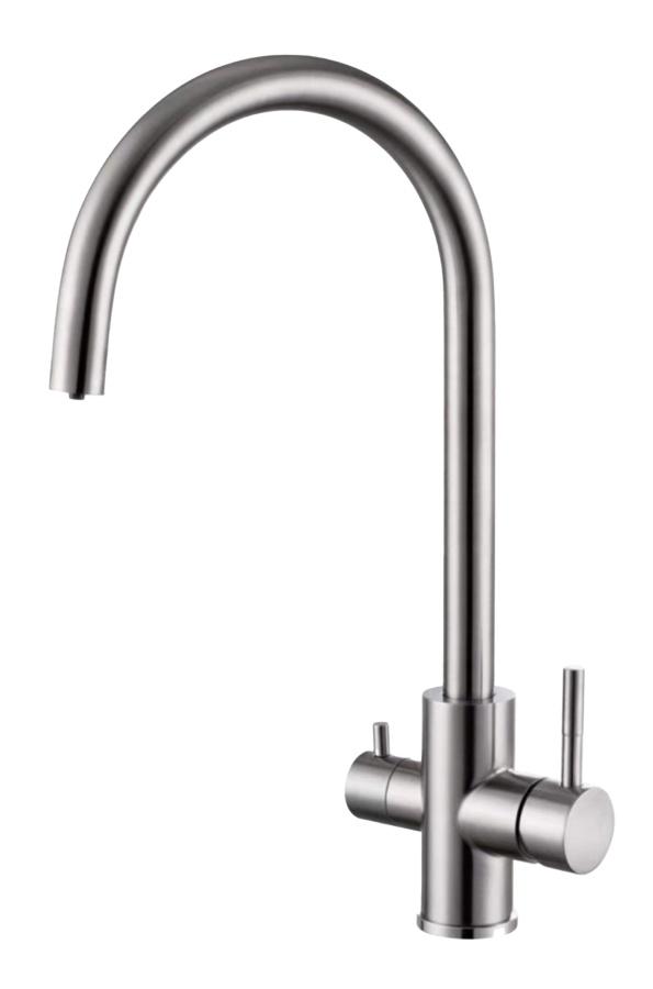 Смеситель для кухни Oliveeka OL-458022-BN с подкл. к фильтру, никель матовый