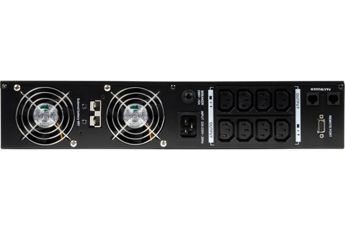 Источник бесперебойного питания Skat RAPAN-UPS 2000 RACK+4x9Ah Источник бесперебойного питания 1400 Вт, Line-interactive, синус, встроенные АКБ 4 шт x 9Ah 8959