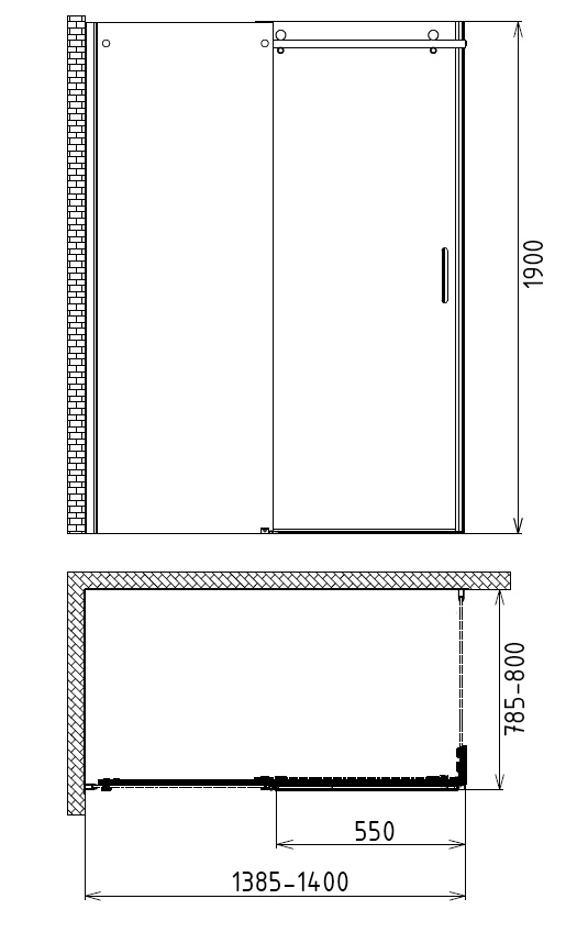 Душевой уголок Gemy Modern Gent S25121 L 80x140