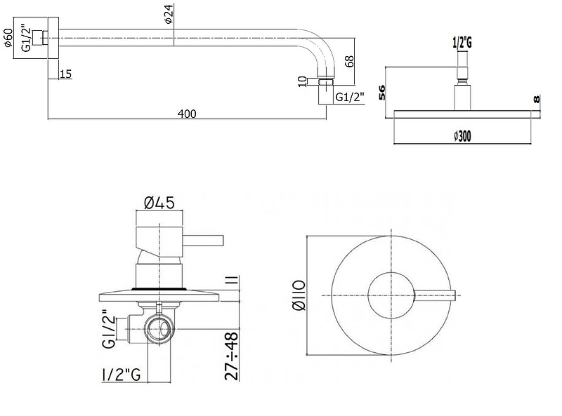 Душевой набор Paffoni Light KITLIG011CRKING хром