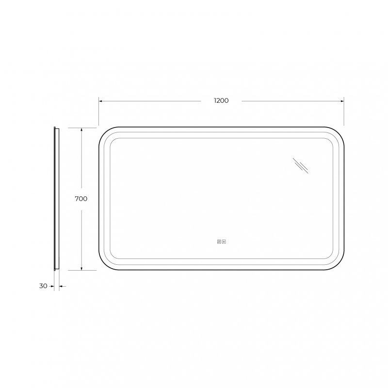 Зеркало Cezares Stylus 120x70 см с подсветкой, подогревом CZR-SPC-STYLUS-1200-700-TCH-WARM