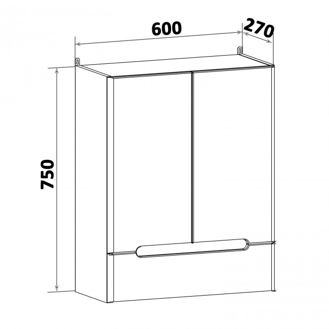 Шкаф навесной Руно Парма 60 см белый