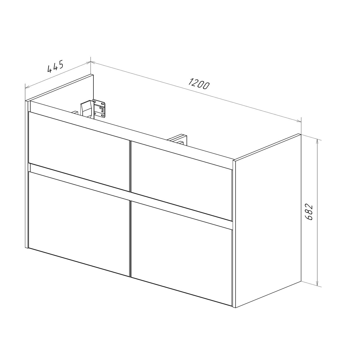 Тумба с раковиной Lemark Combi 125 см белый глянец/черный