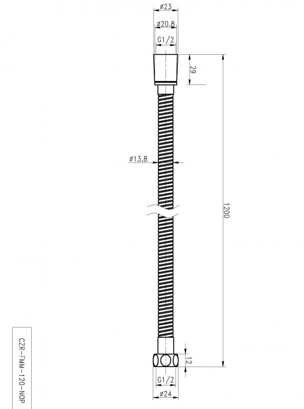 Душевой шланг Cezares CZR-FMM-120-NOP 1,2 м черный матовый