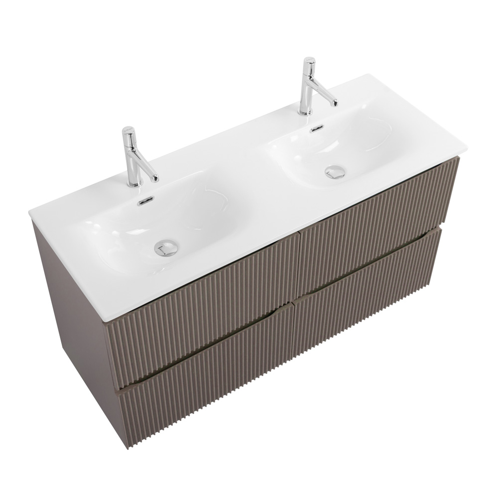 Тумба с раковиной BelBagno Uno 120 см, 4 ящика, Бежевый матовый